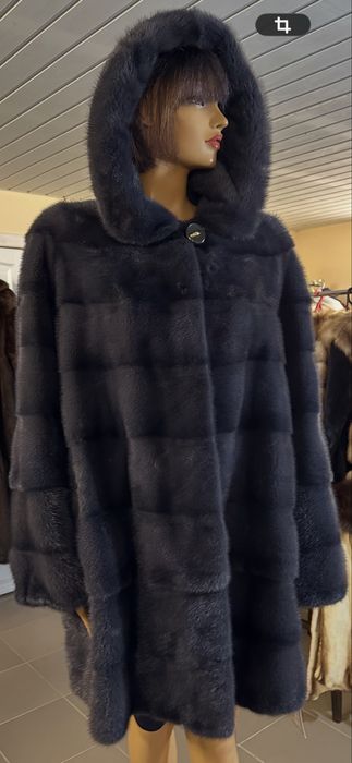 Рр 60+. Батал. Норковая шуба ‘ синий джинс ’ VG. Греция