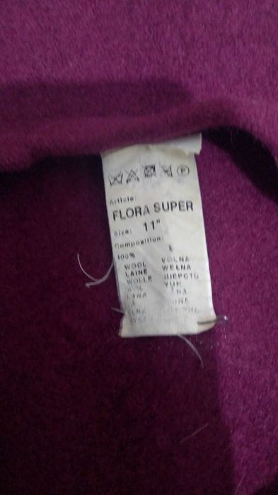 Женский берет Flora Super шерсть валяние 100% цвет марсала