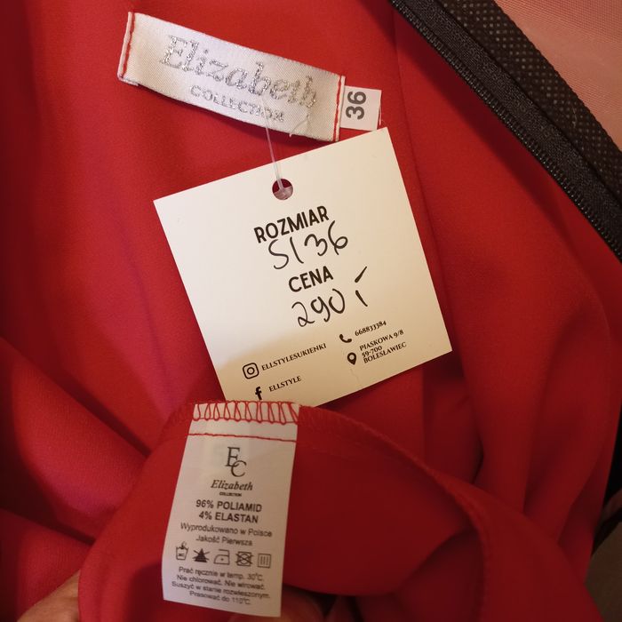 Sukienka czerwona na wesele  rozmiar S, nowa z metką