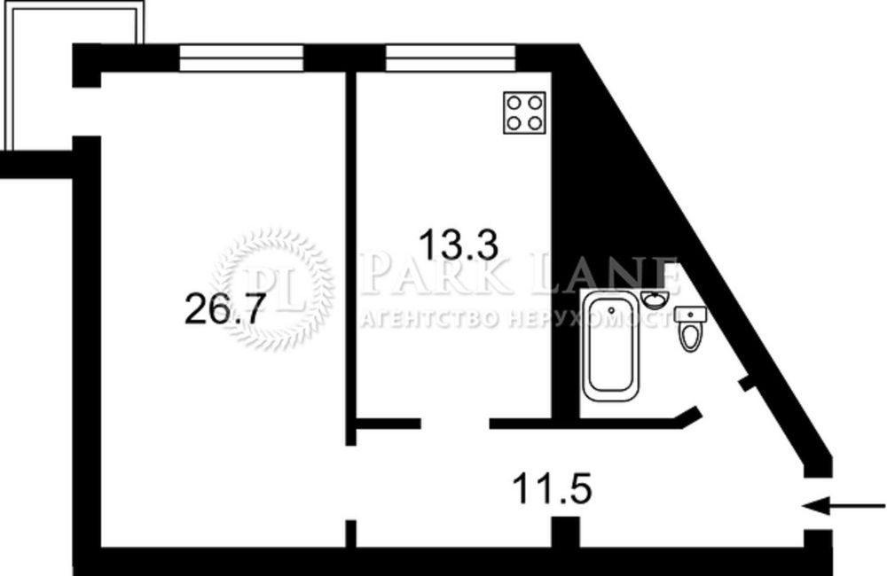1 кімнатна пр.Бажана 24/1
