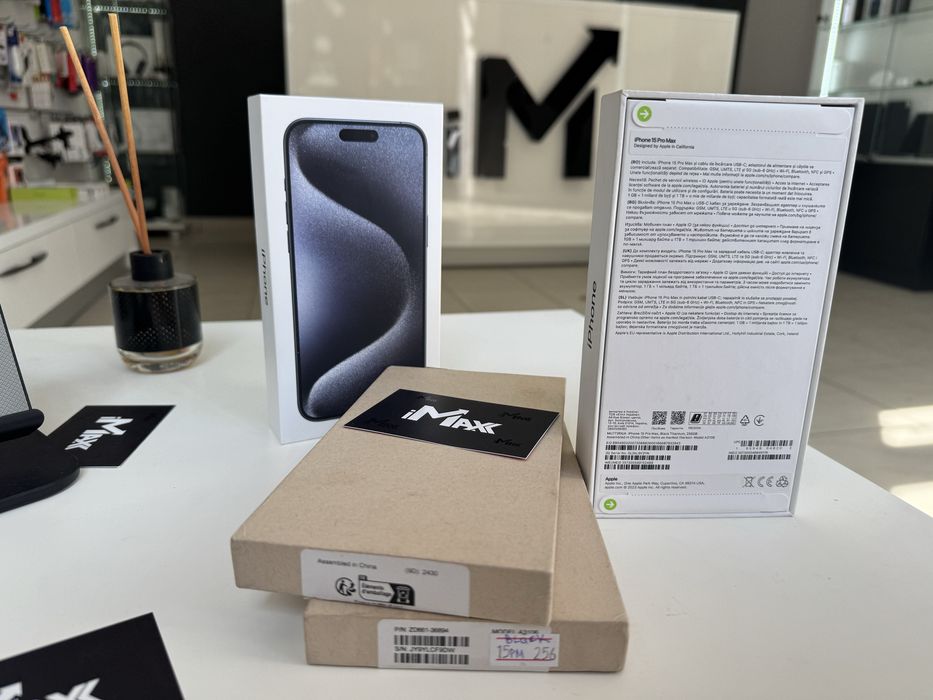 iPhone 15 Pro Max 256Gb Blue, Black Titanium НОВі 1 Рік гарантії 930€