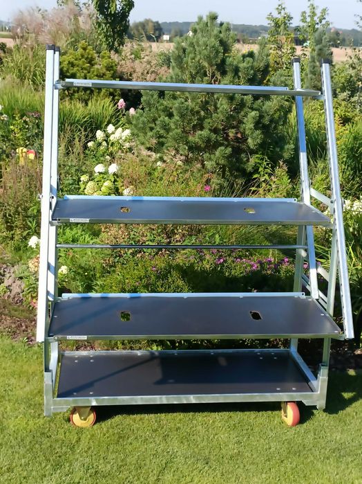 Wózek ekspozycyjny pochylny do kwiatów, wozek CC, wystawowe wozki