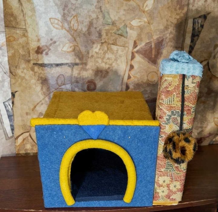 Ігровий комплекс 3в1: Будиночок + Кігтеточка + Іграшка. Розпродаж !
