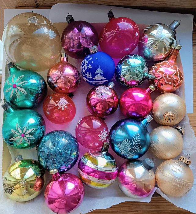 Шары   новогоднее ёлочное украшение СССР стекло