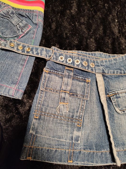 2 śliczne spódniczki jeansowe FIRMOWE r.92-98
