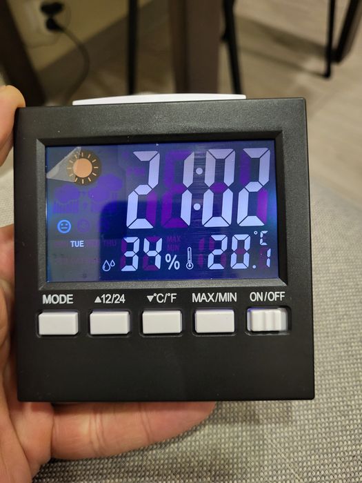 Годинник настільний з термомогігрометром  і будильником