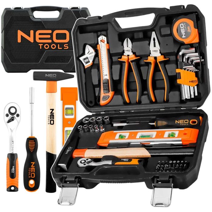 Zestaw Narzędzi Uniwersalny 60 el. Klucze Nasadowe Walizka NEO TOOLS