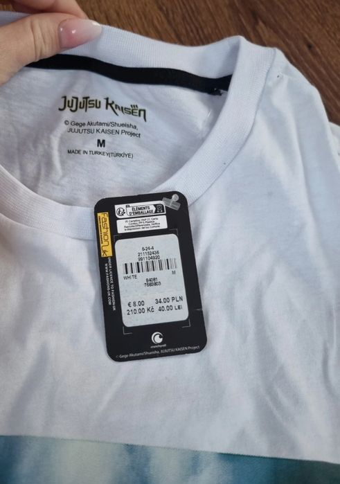 NOWA biała koszulka Jujutsu Kaisen Trio, rozm. XL