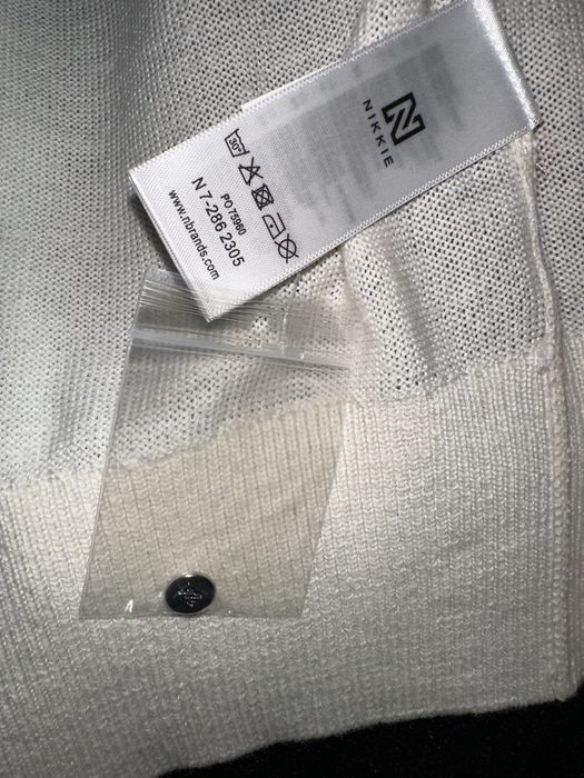 Conjunto top e casaco malha bege Nikkie novo XS