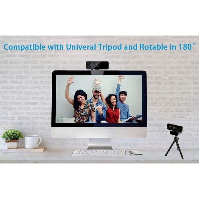 Webcam Orysin Full HD 1080p com Foco Automático, Microfone Integrado e 30fps