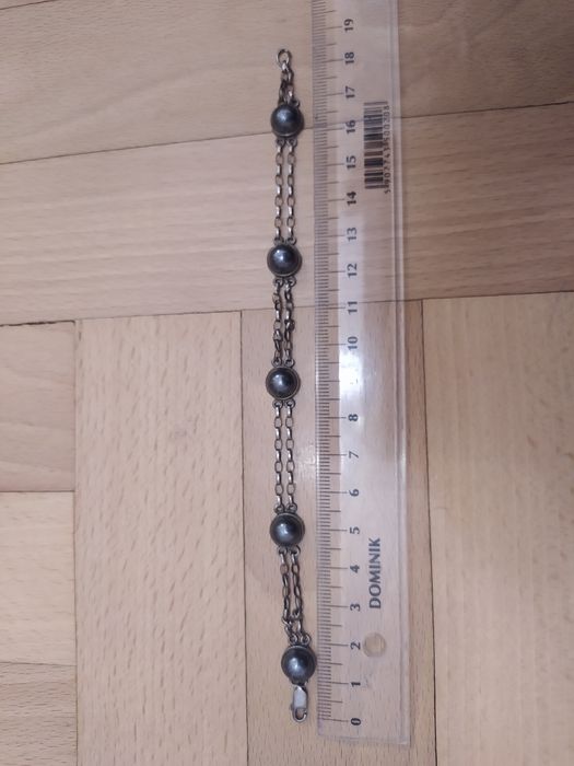 Bransoletka srebro kamienie metaliczne