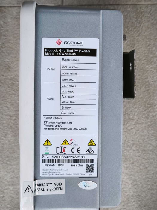 Inversor solar monofásico GoodWe GW2000-XS de 2 kW