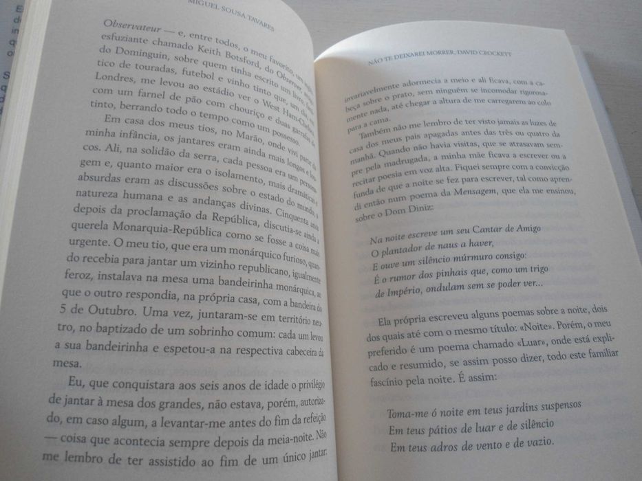 Não te deixarei morrer, David Crockett de Miguel Sousa Tavares