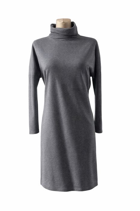 Szara sukienka o fasonie midi, rozmiar 36, oversize