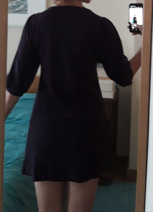 Vestido largo de malha de cor roxa (S)