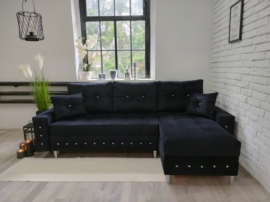 Narożnik Izi Glamour sprężyny welur