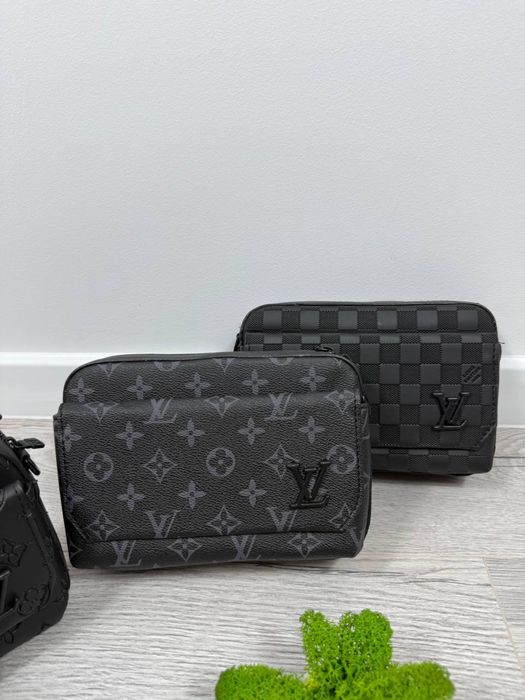 Чоловіча сумка Louis Vuitton через плече | Екошкіра | Барсетка Луї Віттон | Сумка через плече Луи Виттон