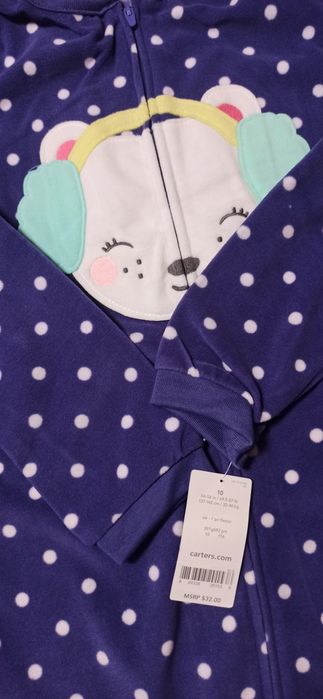 Флисовый человечек, пижама на девочку, Carter's
