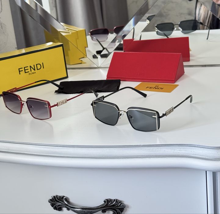 Красные черные солнцезащитные очки люкс бренд полный комплект