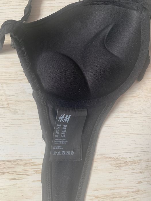 Góra od bikini 75 B biustonosz kąpielowy czarny