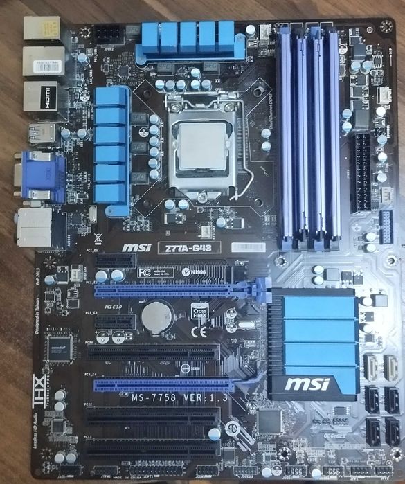 Материнская плата msi z77a g43 + цп i7-3770 + оперативную память20g