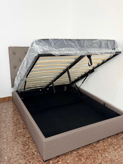 Cama com arrumação + cabeceira 135x190cm Envio gratis