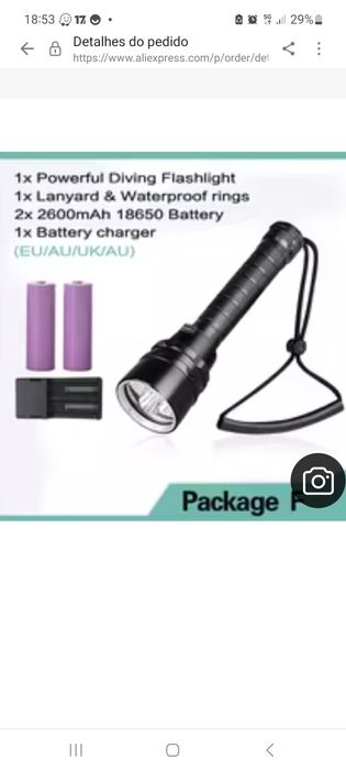 Lanterna de mergulho