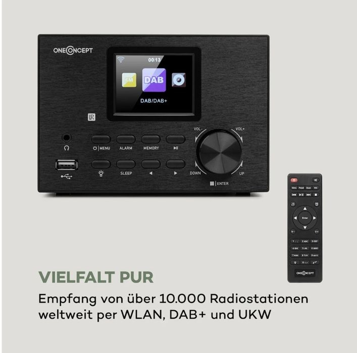 Интернет-радио,стереосистема OneConcept Streamo WLAN  FM CD-плеер BT