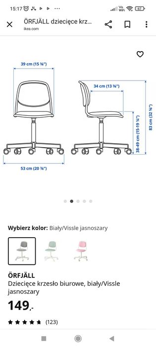 Biurko MICKE Ikea oraz krzesło obrotowe Ikea