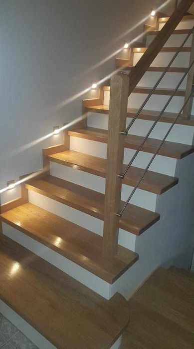 Schody drewniane lite Dąb, trepy, stopnie, DREWEX mazowieckie