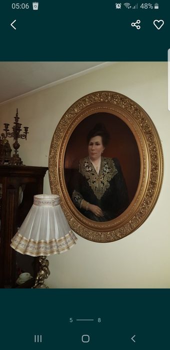 XIX w Portret i Rama Hrabiny Olej na Płótnie 1901 rok Sygnowany !!!