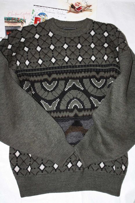 Шикарный винтажный мужской свитер шерсть р-50/52 идеальное состояние