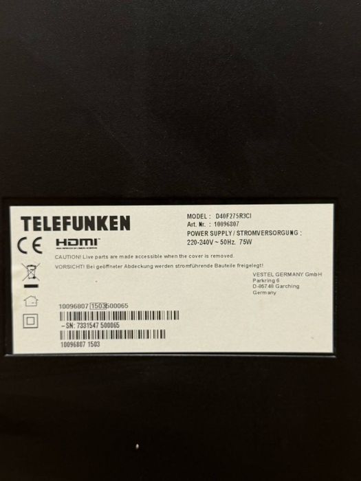 Телевізор Telefunken D40F275R3CI