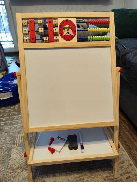 Mocna Dwustronna Tablica Kredowa Magnetyczna Dla Dzieci + Gratisy