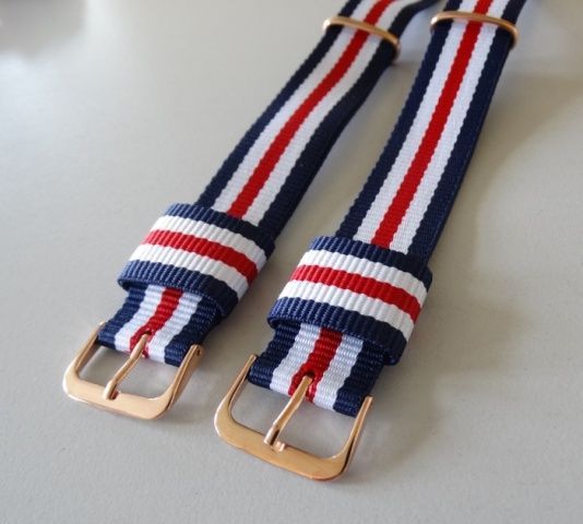 Pasek NATO 20mm ze złotą klamrą