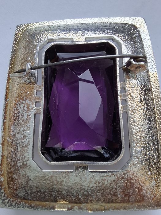 Piękna broszka- Srebro+ granat