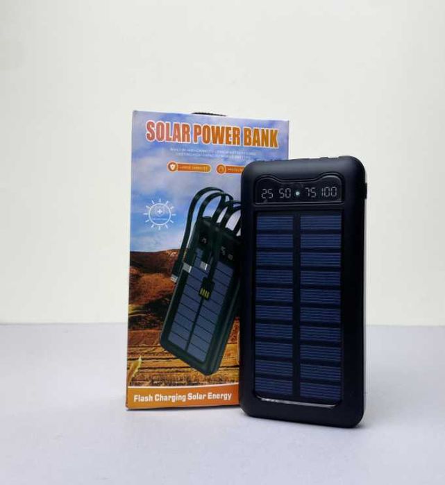 Продам power Bank Solar з кабелем USB+Micro+Type-C+Lightning 10000mAh