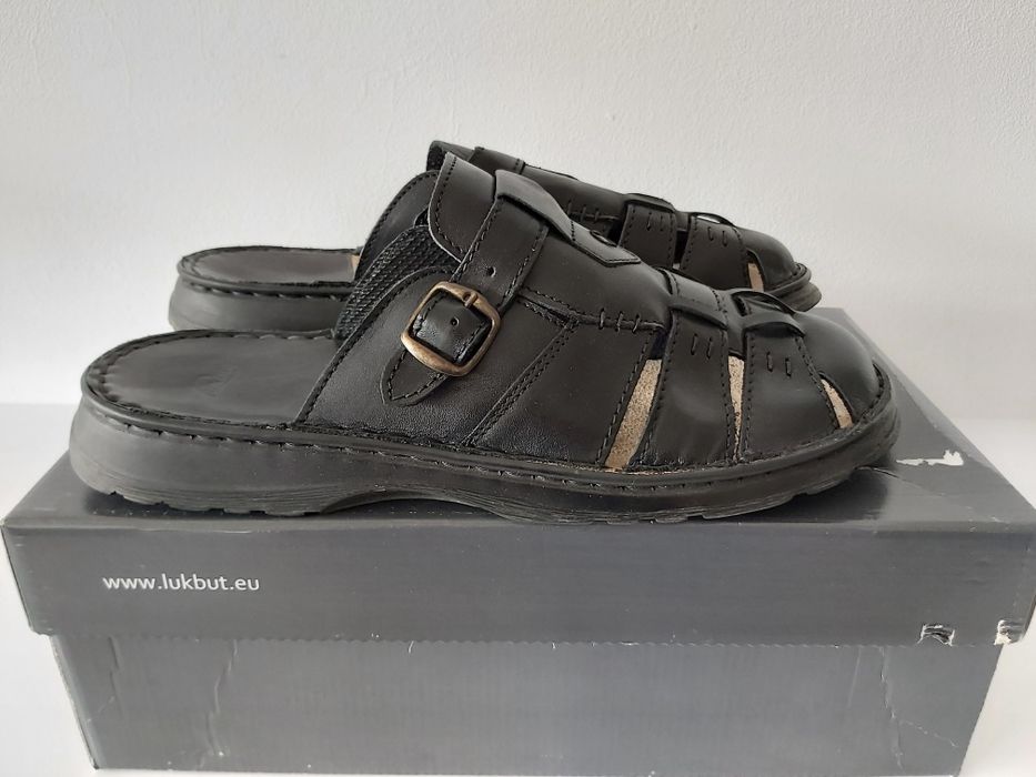 Sandały czarne Łukbut klapki męskie 44