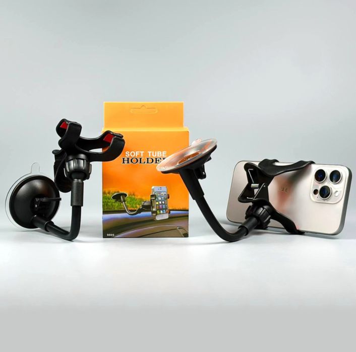 Авто кріплення гнучкий тримач для телефона на присоску держатель