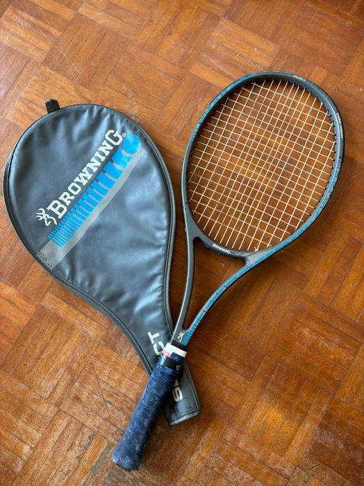 Conjunto de 4 raquetes de ténis vintage (Wilson, Dunlop e Browning)