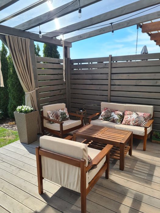 Sprzedam drewniane meble ogrodowe + stolik IKEA