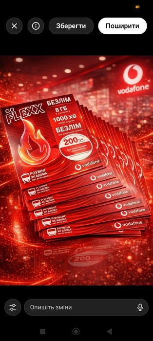 Стартовий пакет Vodafone /Водафон  з безлімітним інтернетом 4G ‼️