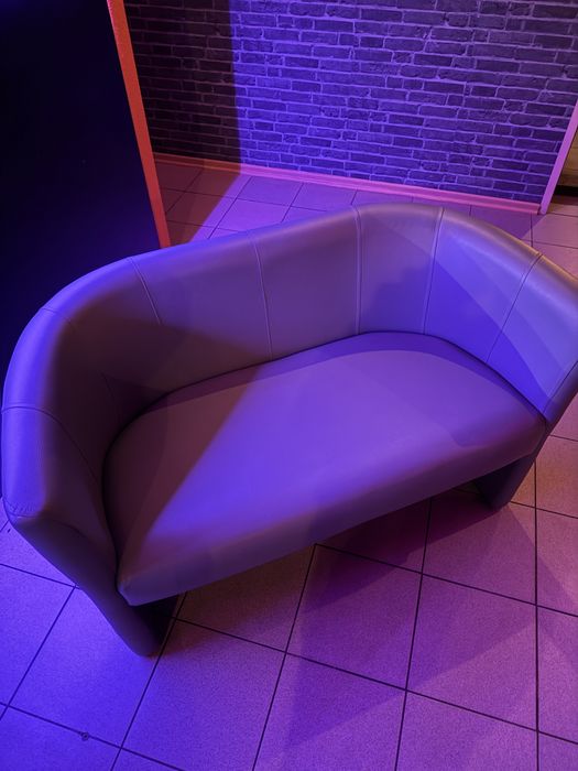 Szara sofa skorzana