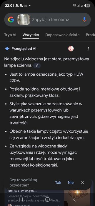 Lampa do oświetlenia loft