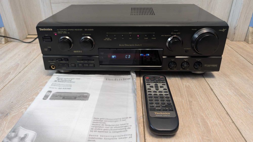 Amplituner Technics SA-AX540 + Oryg. Pilot i Instrukcja ! ! IDEALNY STAN 100% Sprawny ! OKAZJA ! Polecam