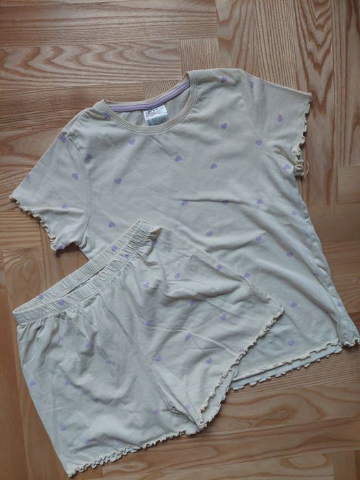 Piżama krótka dziewczęca h&m 134/140