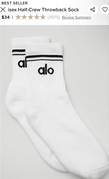 Шкарпетки носки  Unisex Throwback Sock  Alo Yoga