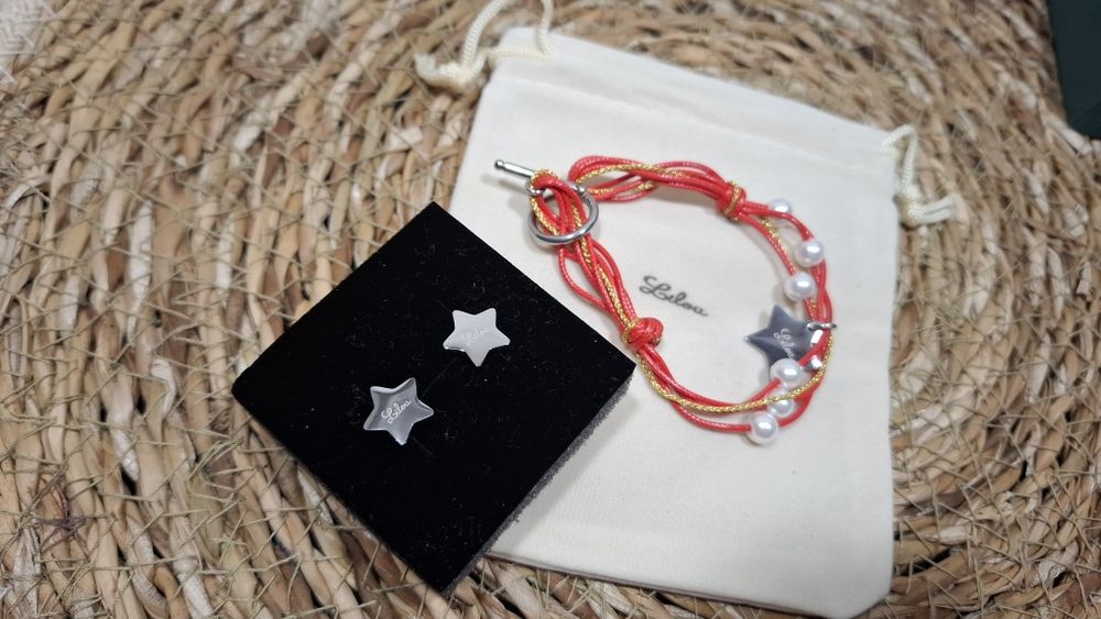 Kolczyki gwiazdki srebrne z logo Lilou gift jewellery