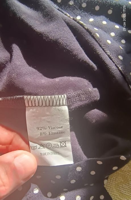 Sukienka czarna w kropki One two XXL wiskoza