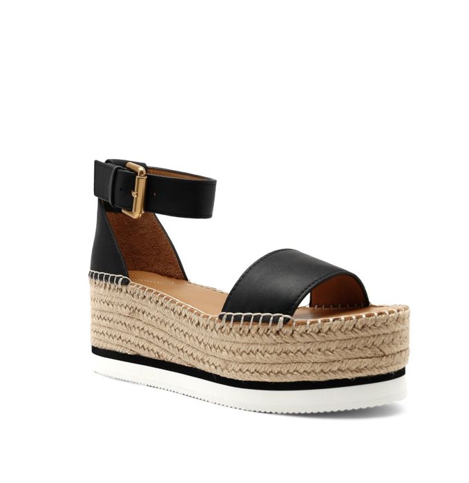 SeeByChloe skórzane koturny r. 37 czarne